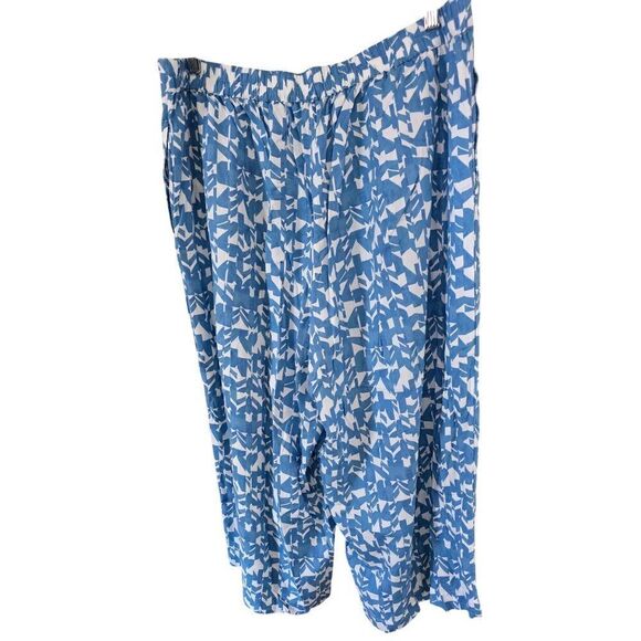 Fatface Womens Blue White Abstract Print Wide Leg Lightweight Casual Style pants - Picture 4 of 8